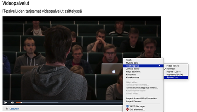 Videon toistonopeuden vaihtaminen