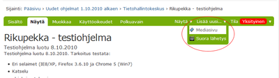 Mediasivun lisääminen