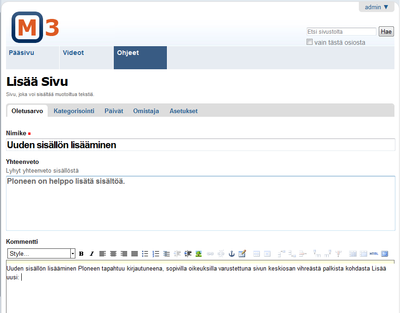 Uusi sivu